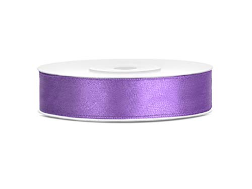 25 m x 12 mm Rolle Satinband Geschenkband Schleifenband Dekoband Satin Band (Lila) von DekoHaus