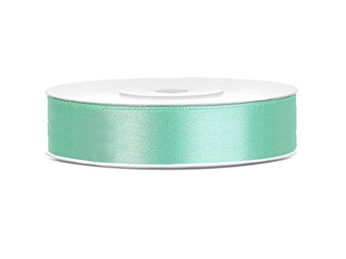 25 m x 12 mm Rolle Satinband Geschenkband Schleifenband Dekoband Satin Band (Mintgrün) von DekoHaus