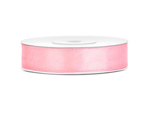 25 m x 12 mm Rolle Satinband Geschenkband Schleifenband Dekoband Satin Band (Rosa) von DekoHaus