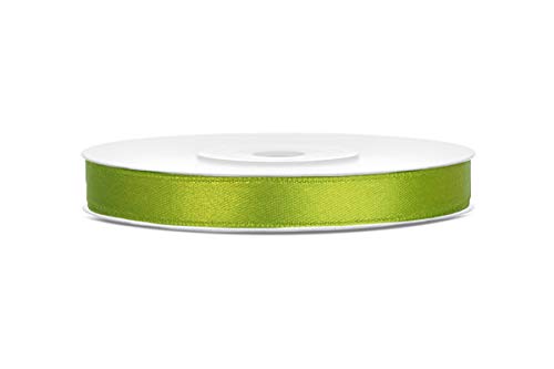 25m x 6mm Rolle Satinband Geschenkband Schleifenband Dekoband Satin Band (Apfelgrün) von DekoHaus