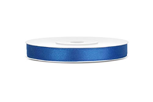 25m x 6mm Rolle Satinband Geschenkband Schleifenband Dekoband Satin Band (Blau) von DekoHaus