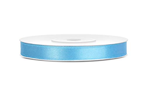 25m x 6mm Rolle Satinband Geschenkband Schleifenband Dekoband Satin Band (Hellblau) von DekoHaus