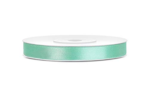 25m x 6mm Rolle Satinband Geschenkband Schleifenband Dekoband Satin Band (Mintgrün) von DekoHaus