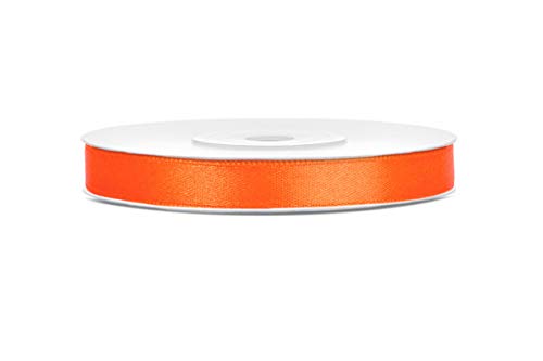 25m x 6mm Rolle Satinband Geschenkband Schleifenband Dekoband Satin Band (Orange) von DekoHaus