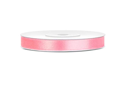 25m x 6mm Rolle Satinband Geschenkband Schleifenband Dekoband Satin Band (Rosa) von DekoHaus