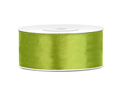 25mm x 25m Rolle Satinband Geschenkband Schleifenband Dekoband Satin Band (Apfelgrün) von DekoHaus