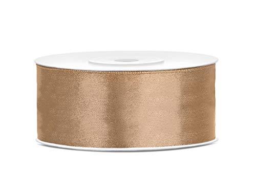 25mm x 25m Rolle Satinband Geschenkband Schleifenband Dekoband Satin Band (Gold) von DekoHaus