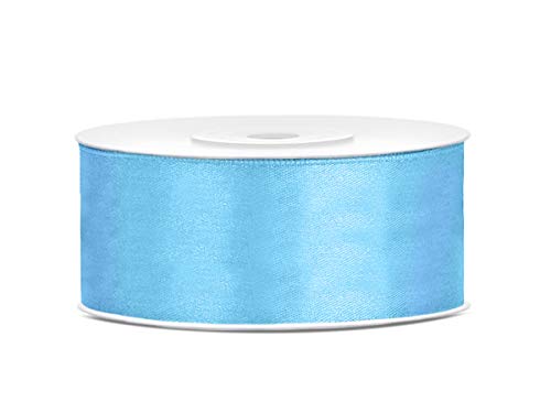 25mm x 25m Rolle Satinband Geschenkband Schleifenband Dekoband Satin Band (Hellblau) von DekoHaus