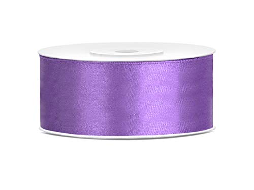 25mm x 25m Rolle Satinband Geschenkband Schleifenband Dekoband Satin Band (Lila) von DekoHaus