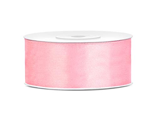 25mm x 25m Rolle Satinband Geschenkband Schleifenband Dekoband Satin Band (Rosa) von DekoHaus