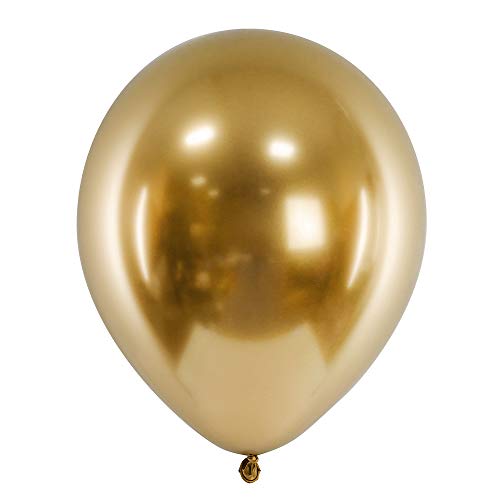 50 Stück Glossy Luftballons in Gold 30cm Chrom-Ballons von DekoHaus