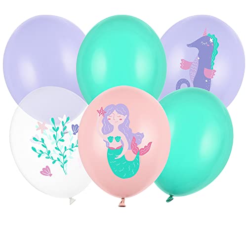 6 Stück Strong Luftballons Set Wasserwelt 30cm Partyzubehör von DekoHaus