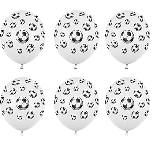 6 Stück Strong Luftballons mit Aufdruck Fußball 30cm Partyzubehör von DekoHaus