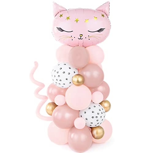 Ballonstrauß Katze in Rosa 83x140cm Partyballons von DekoHaus