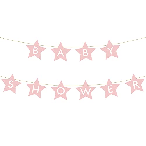 Banner Sterne in Hellrosa Baby Shower 290x16,5cm von DekoHaus