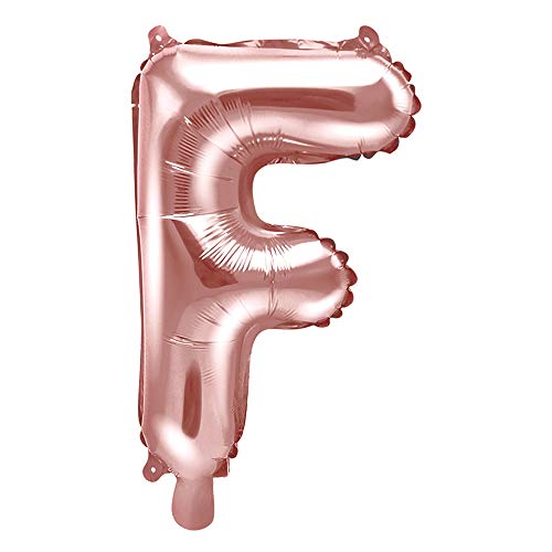 Folienballon Buchstabe F in Roségold Höhe 35cm Partyzubehör von DekoHaus