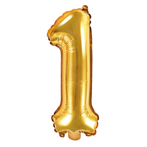 DekoHaus Folienballons Buchstaben/Zahlen Höhe 35 cm Farben: Gold oder Silber (1, Gold) von DekoHaus