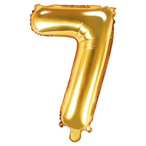 DekoHaus Folienballons Buchstaben/Zahlen Höhe 35 cm Farben: Gold oder Silber (7, Gold) von DekoHaus