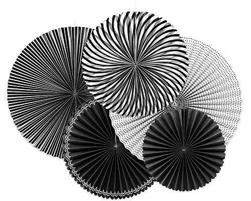 Dekorative Rosetten, 5 Stück, Black&White, 25-40 cm, Papierrosetten RPK13 von DekoHaus