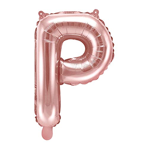 Folienballon Buchstabe P in Roségold Höhe 35cm Partyzubehör von DekoHaus