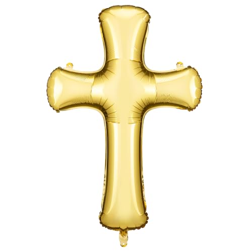 Folienballon Kreuz in Gold 63 x 91 cm von DekoHaus