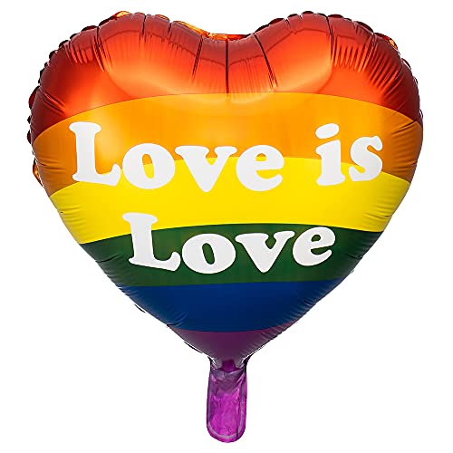 Folienballon Rainbow Herz mit Aufschrift Love Is Love 35cm von DekoHaus