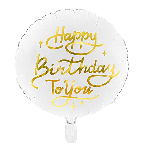 Folienballon in Weiß mit Aufschrift Happy Birthday To You 35cm Partyzubehör von DekoHaus