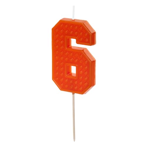 Geburtstagskerze Zahl 6 in Orange 6cm von DekoHaus