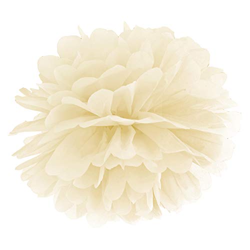 Seidenpapier-Pompon in Creme 25cm Partyzubehör von DekoHaus