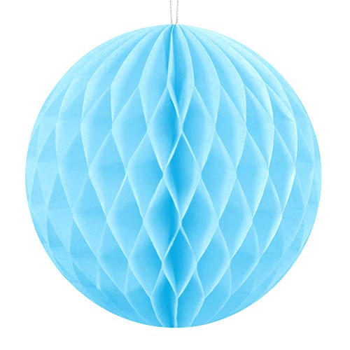 Wabenball 10cm, 20cm oder 30cm viele Farben Honeycomb Wabenbälle aus Seidenpapier (Hellblau, 30cm) von DekoHaus