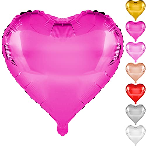 DekoRex Folienballons Herzen 10Stk. 45cm Liebe Hochzeit Deko (Farbe: Pink) von DekoRex