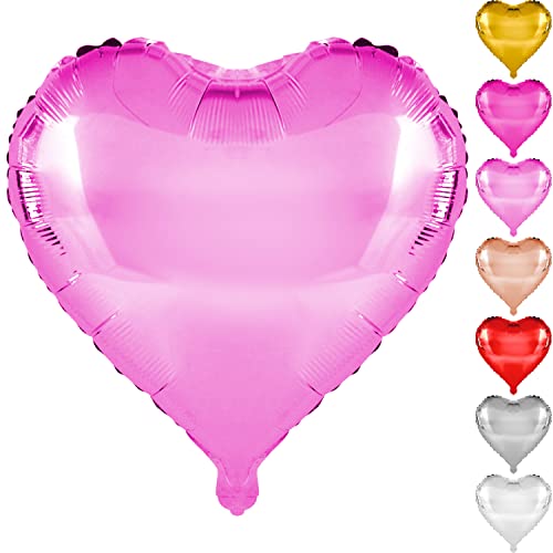 DekoRex Folienballons Herzen 10Stk. 45cm Liebe Hochzeit Deko (Farbe: Rosa) von DekoRex