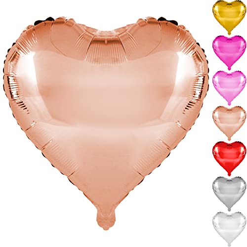 DekoRex Folienballons Herzen 10Stk. 45cm Liebe Hochzeit Deko (Farbe: Rosegold) von DekoRex