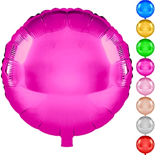 DekoRex Folienballons Rund 10Stk. 45cm Geburtstag Party Deko (Farbe: Pink) von DekoRex