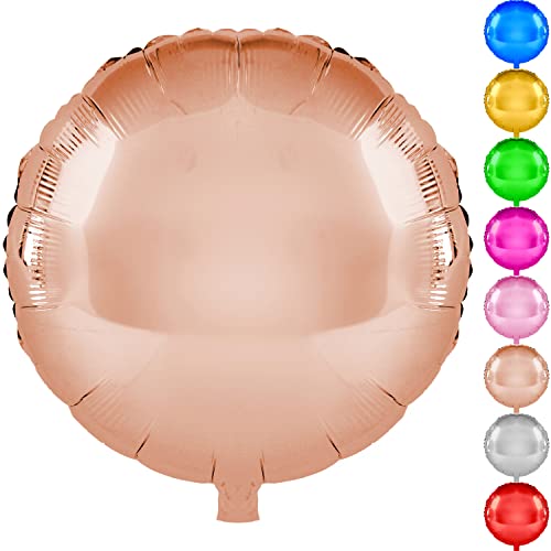 DekoRex Folienballons Rund 10Stk. 45cm Geburtstag Party Deko (Farbe: Rosegold) von DekoRex