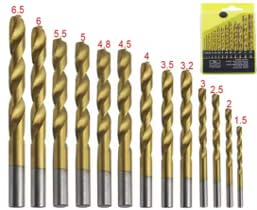 DekoTech 13-teiliges Bohrer-Bit-Set, 1,5–6,5 mm, HSS, gerader Schaft, Spiralbohrer-Set, Holzbearbeitung, Kunststoff, Aluminium, Hauthochbohrer von DekoTech