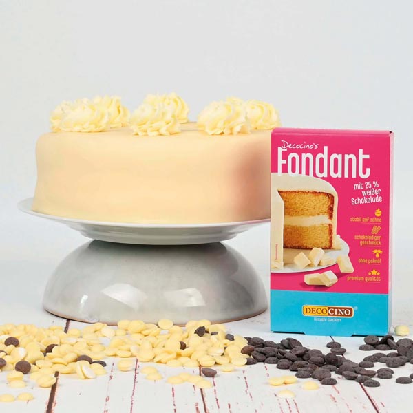 Fondant mit 25% weißer Schokolade, 250g, intensiver Schokogeschmack von Dekoback GmbH