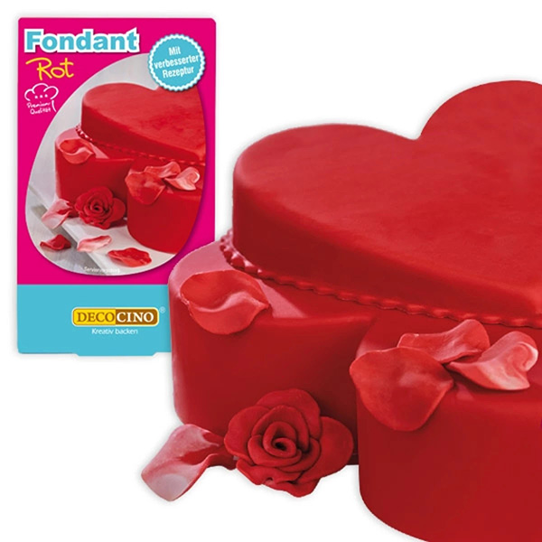 Rollfondant rot, 250g Zuckermasse, gebrauchsfertig, 1 Packung 7×16cm von Dekoback GmbH