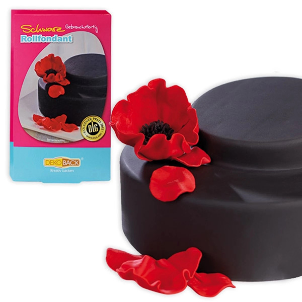 Rollfondant schwarz, 250g, schwarze Zuckermasse für Fooddeko-Ideen von Dekoback GmbH