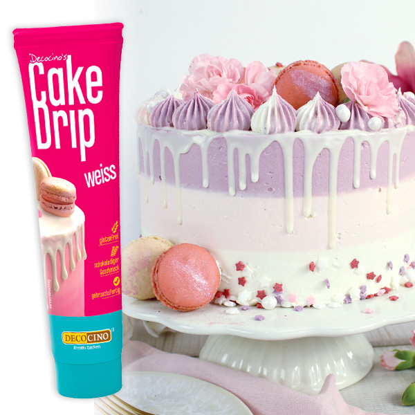 Cake Drip Kuchenglasur in weiß, 90g von Dekoback