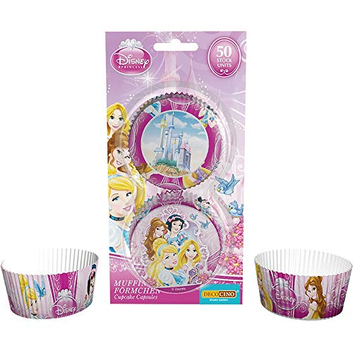 Decocino Muffin-Förmchen Princess –Ø ca. 5 cm, 50 STK. – Disney Cupcake-Formen aus Papier, ideale Back-Deko für Muffins & Cupcakes z.B. zum Kinder-Geburtstag von Dekoback