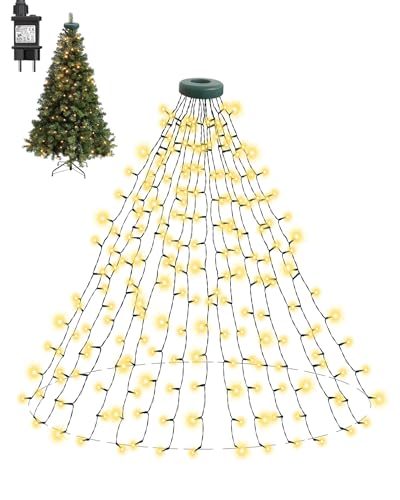 Dekofun 400 LEDs Lichterkette Weihnachtsbaum mit ring 16 Stränge 2m Christbaumbeleuchtung Innen, Tannenbaum Lichterkette 8 Modi Weihnachtsbeleuchtung Wasserdichte für Baum Busch Außen Deko - Warmweiß Dekofun 400 LEDs Lichterkette Weihnachtsbaum mit ring 16 Stränge 2m Christbaumbeleuchtung Innen, Tannenbaum Lichterkette 8 Modi Weihnachtsbeleuchtung Wasserdichte für Baum Busch Außen Deko - Warmweiß von Dekofun