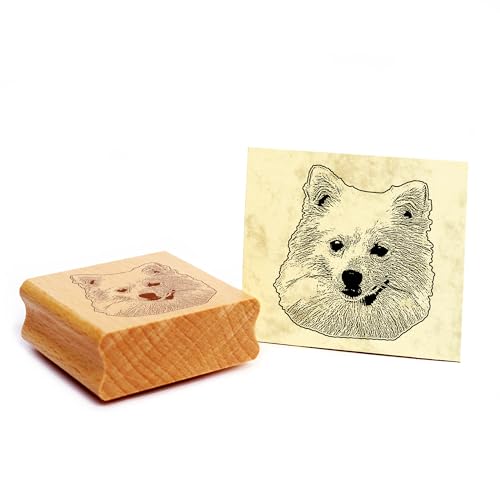 Dekolando Motivstempel Grossspitz Stempel Hund Holzstempel 46 x 48 mm von Dekolando