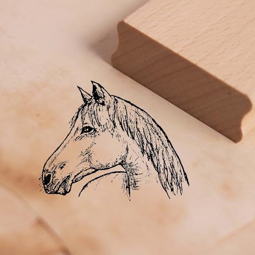 Motivstempel Pferd Kopf - Stempel Holzstempel Scrapbooking 48 x 38 mm von Dekolando