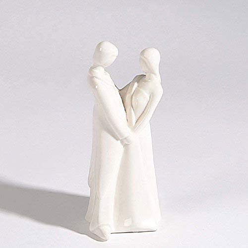 Hochzeit Tortendeko Tortenfigur Hochzeitspaar Weiß 14,5 cm Brautpaar aus Porzellan von Dekolust