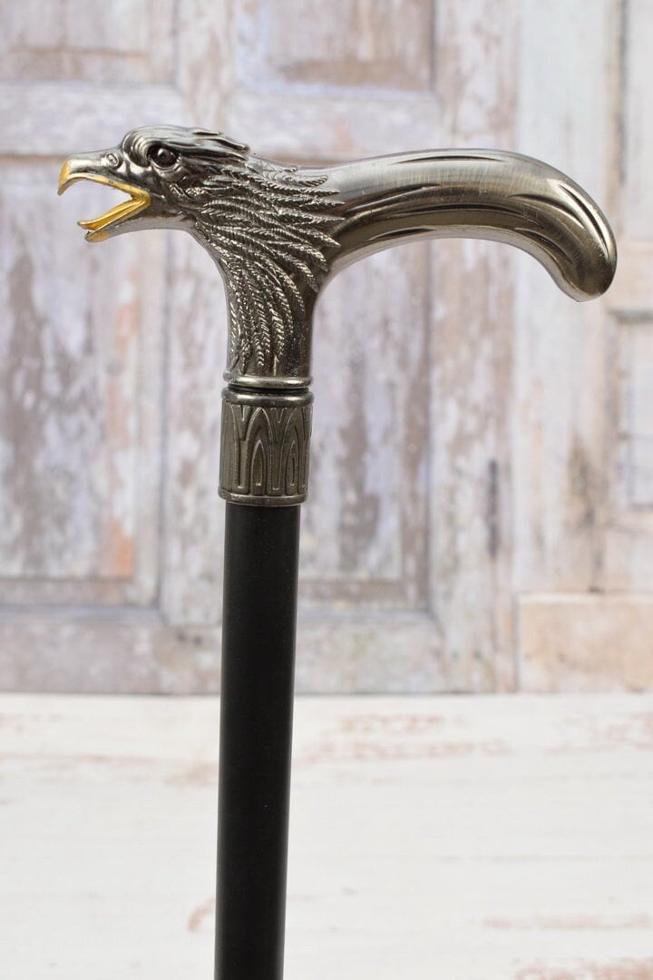 Gehstock Aluminium - Kopf Adler Geschenk Für Großvater Eleganter Massiver Geschenkidee Art Deco von DekorStyle