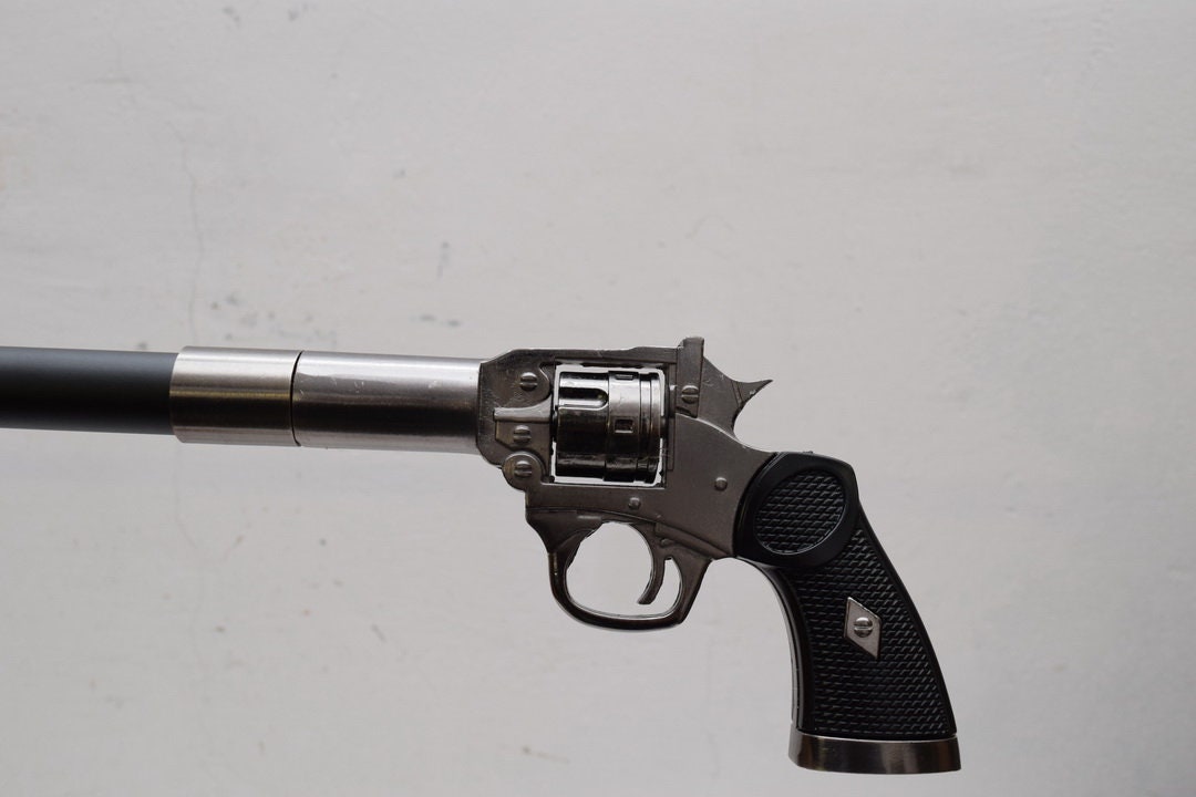 Gehstock - Aluminium Revolver Griff Pistolen Gute Geschenkidee von DekorStyle