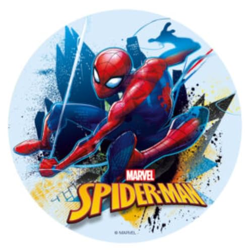 Dekora - 231362 Spiderman Tortenaufleger aus zuckerfreiem Esspapier - 16 cm von dekora