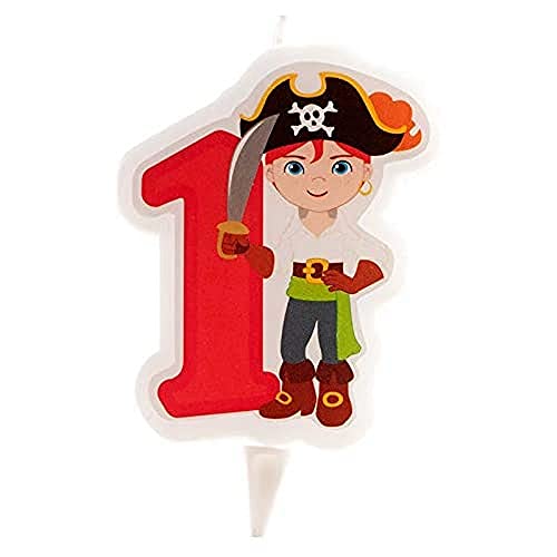 Dekora - 2D Piraten Geburtstagskerzen für Kinder Kuchen - Nummer 1 von dekora