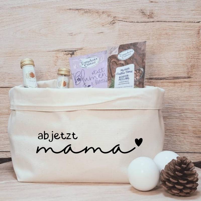 Geschenkkörbchen/ Geschenkkorb Zum Selbstbefüllen "Ab Jetzt Mama" von liiebevollverschenkt